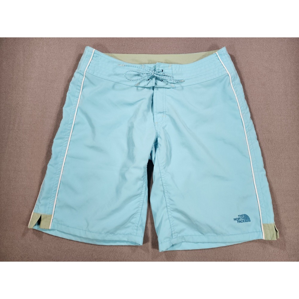 The North Face Women's Blue Board Shorts Swim Surf Beach Size 10 Lace Up